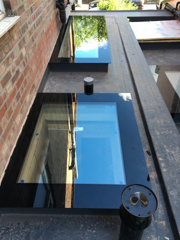 Multiple flat roof skylights on extension in Earl's Court